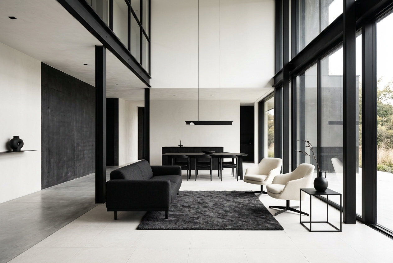 Interiorismo arquitectónico contemporáneo, espacio minimalista